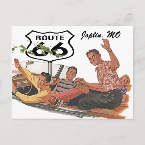 Retro Postcard Route 66 Stopover Promo Road Trip