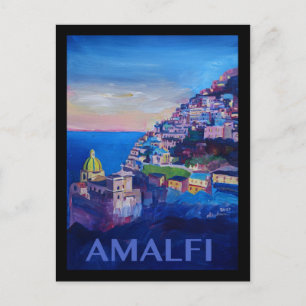 Retro Poster Amalfi Coast italy Postcard