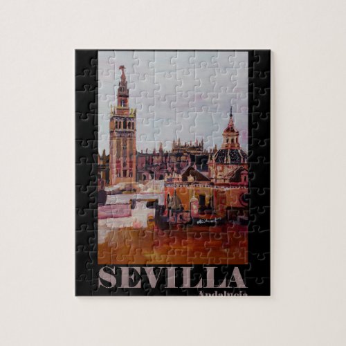 Retro Poster Sevilla Giralda Andalucia Jigsaw Puzzle