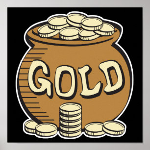 retro pot of gold poster