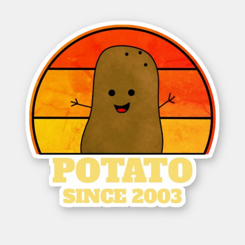 Retro Potato Birthday Year  Sticker