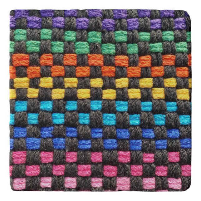 Retro Potholder Check Pattern Trivet (Front)