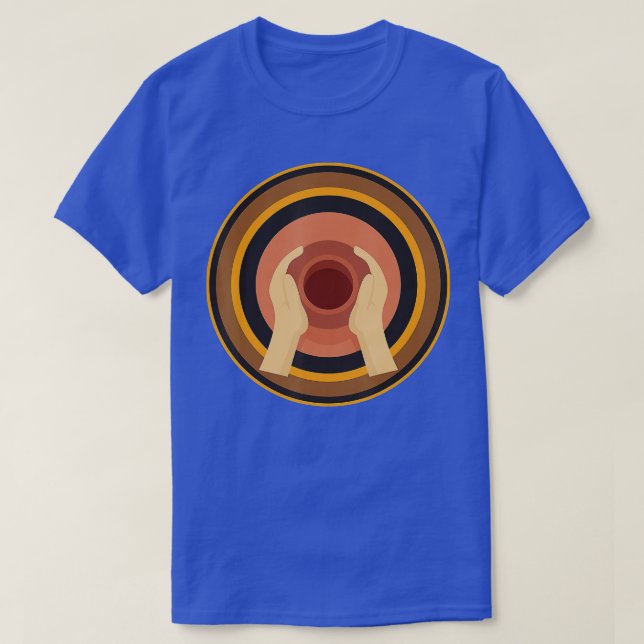 Retro Pottery Wheel Clay Artist Ceramic Sculptor P T-Shirt (Design Front)