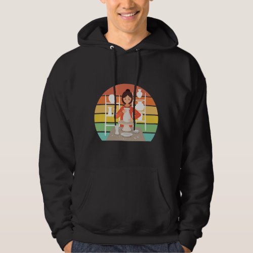 Retro Pottery Woman Ceramic Kiln Hoodie