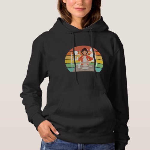 Retro Pottery Woman Ceramic Kiln Hoodie