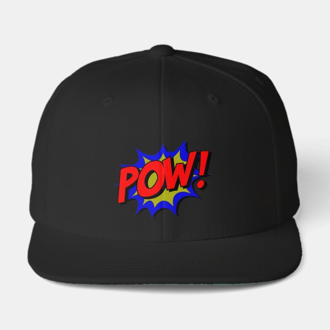Retro POW! Pop Art Comic Snapback Hat (Front)