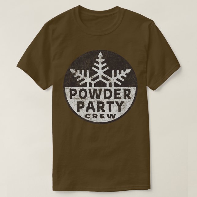 Retro Powder Party Crew Snowflake Snow Lover Ski S T-Shirt (Design Front)