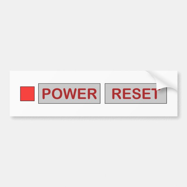 Retro Power Reset Gaming Console for Geek Gamers Bumper Sticker (Front)