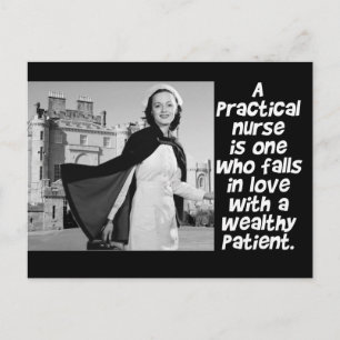 RETRO PRACTICAL  NURSE - HUMOR -  LPN POSTCARD