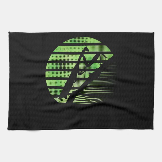 Retro Praying Mantis Biologist Kitchen Towel (Horizontal)
