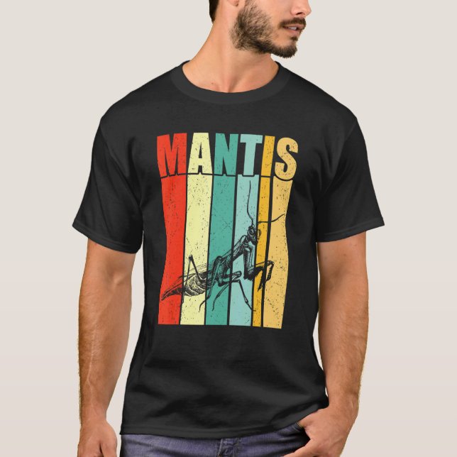 Retro Praying Mantis Insects Bugs Love Praying Man T-Shirt (Front)