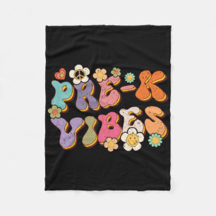 Retro Pre K Vibes Ck To School Teacher First Day O Fleece Blanket