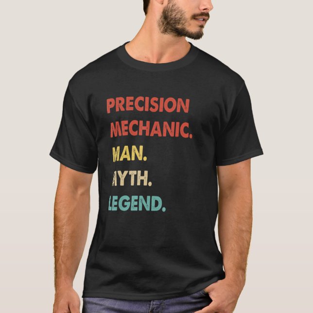 Retro Precision Mechanic Man Myth Legend T-Shirt (Front)
