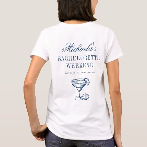 Retro Preppy Margarita Bachelorette Weekend T-Shirt
