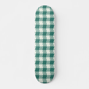 Retro Preppy Sportswear Checkered - Field Green Skateboard