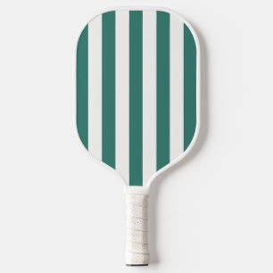 Retro Preppy Sportswear Stripes - Field Green Pickleball Paddle
