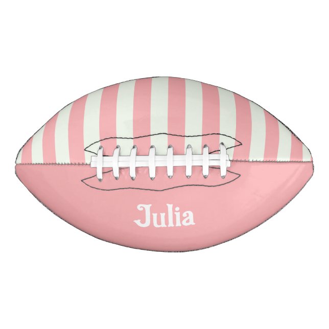 Retro Preppy Sportswear Stripes - Pink Cream Football (Front)