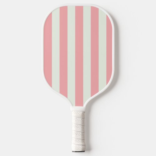 Retro Preppy Sportswear Stripes _ Pink Cream Pickleball Paddle