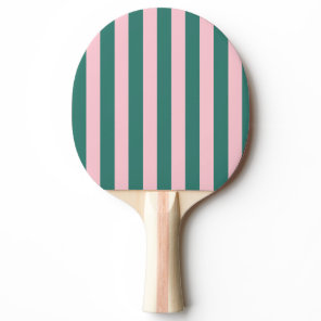 Retro Preppy Sportswear Stripes - Pink Green Ping Pong Paddle