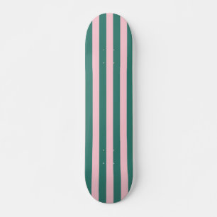 Retro Preppy Sportswear Stripes - Pink Green Skateboard