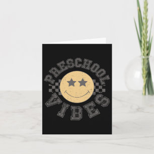 Retro Preschool Vibes Teacher Student 1st Day Back Card