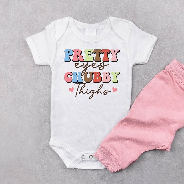 Retro Pretty Eyes Chubby Thighs  Baby Bodysuit (Creator Uploaded)