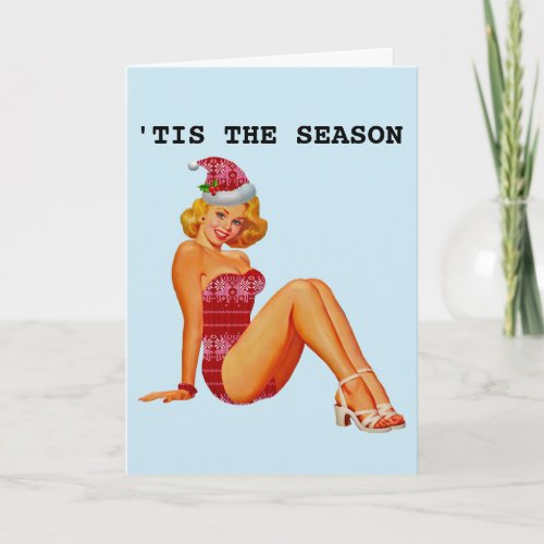 RETRO PRETTY PINUP GIRL CHRISTMAS CARDS