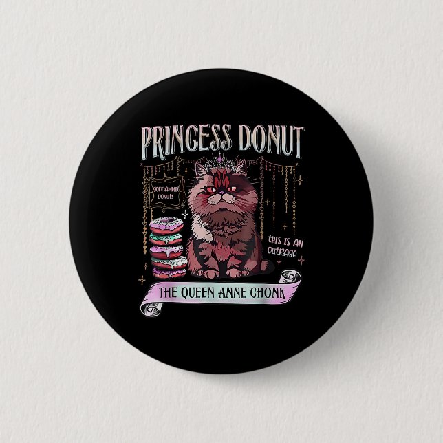 Retro Princess Donut Dungeon Crawler Carl Book Lov Button (Front)