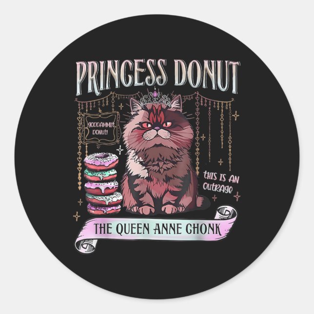 Retro Princess Donut Dungeon Crawler Carl Book Lov Classic Round Sticker (Front)