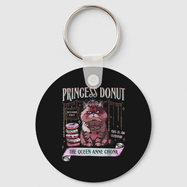 Retro Princess Donut Dungeon Crawler Carl Book Lov Keychain (Front)