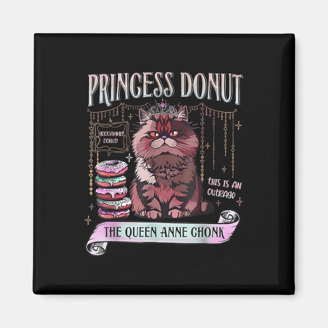 Retro Princess Donut Dungeon Crawler Carl Book Lov Magnet (Front)