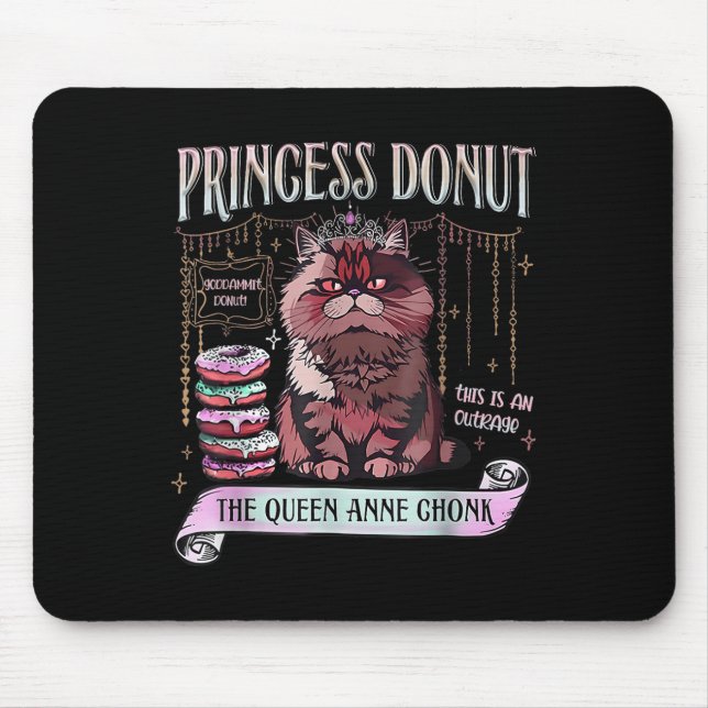 Retro Princess Donut Dungeon Crawler Carl Book Lov Mouse Pad (Front)