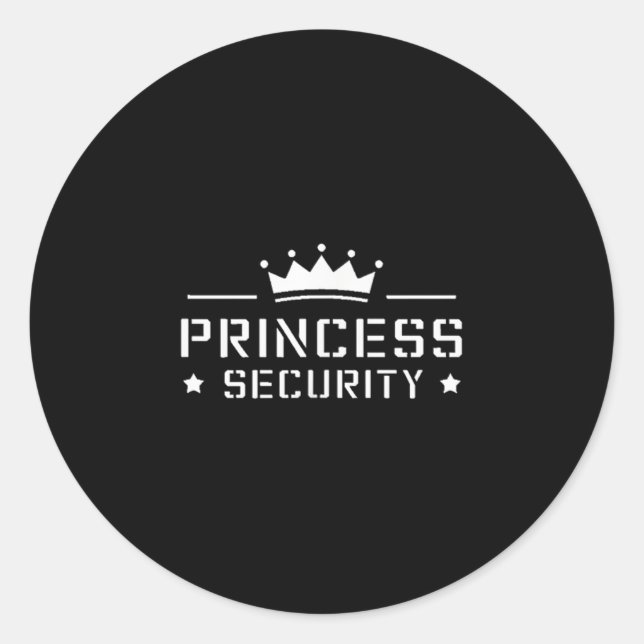 Retro Princess Security Boys Brother Birthday Dad  Classic Round Sticker (Front)