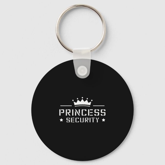 Retro Princess Security Boys Brother Birthday Dad  Keychain (Front)