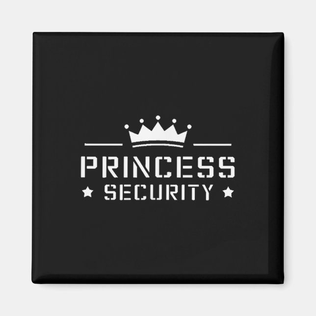 Retro Princess Security Boys Brother Birthday Dad  Magnet (Front)