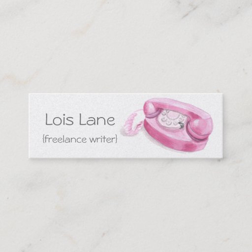 Customizable Retro Princess Telephone Skinny Card Business Card Templates