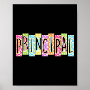 Retro Principal Therapy Back To School Colorful Gr Poster