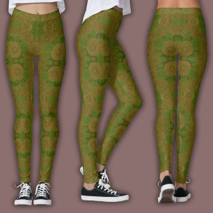 Retro Print   Earthy Forest Leggings