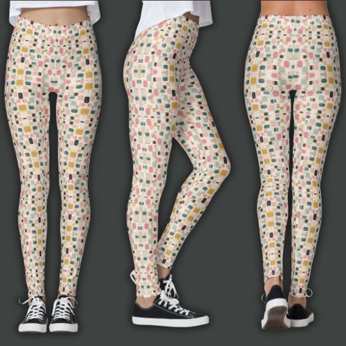 Retro Print | Earthy Mosaic Leggings