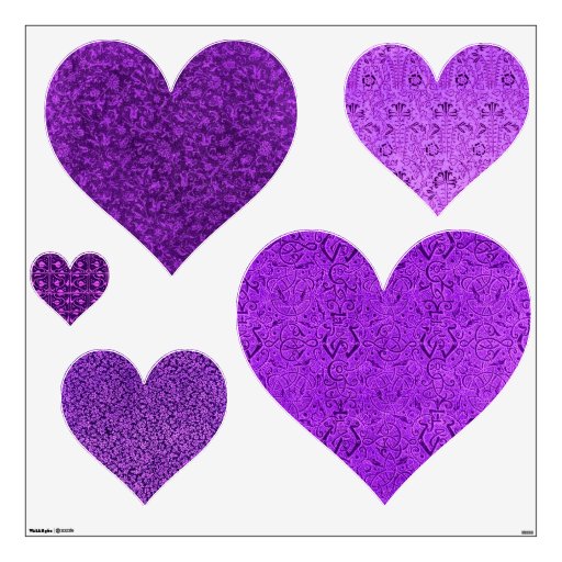 Retro Prints Violet Purple Heart Hearts Wall Decor | Zazzle
