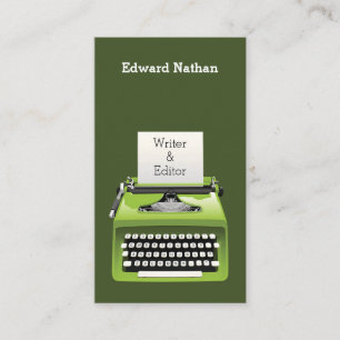 Retro professional typewriter qr code business card