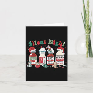 Retro Profol Silent Night Icu Nurses Funny Merry C Card