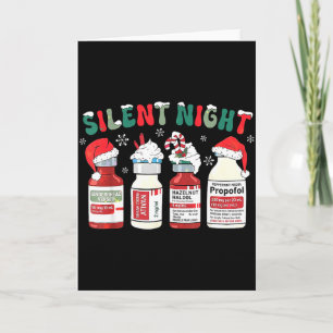 Retro Profol Silent Night Icu Nurses Funny Merry C Card