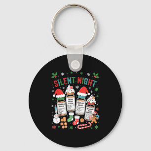 Retro Profol Silent Night Icu Nurses Funny Merry C Keychain