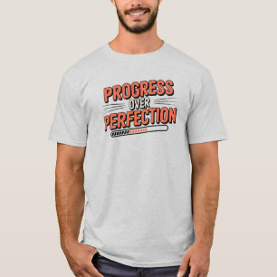 Retro Progress Over Perfection Quote T-Shirt