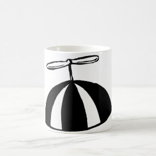 Retro Propeller Beanie Whimsical Black and White Coffee Mug