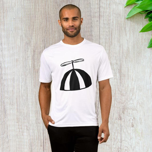 Retro Propeller Beanie Whimsical Black and White  T-Shirt (Creator Uploaded)