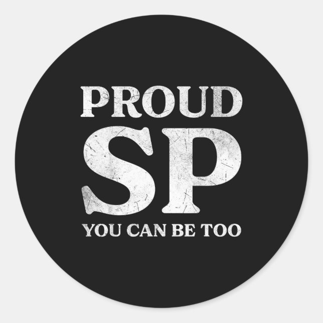 Retro Proud Sp Anti Scientology Funny Quote Idea  Classic Round Sticker (Front)