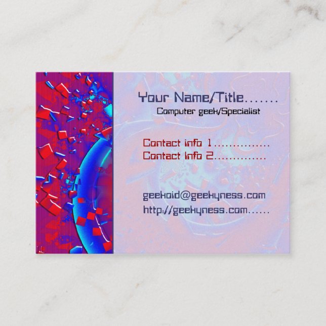 Retro Psycehdelic Crazyness Tech Geek Computer Business Card (Front)