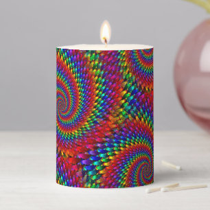 Retro Psychedelic 70's Pillar Candle
